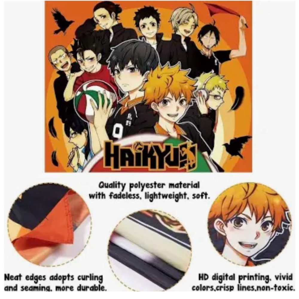 Haikyu Anime Banner/Wall Decoration Like New 4.92 x 5.90 Great as a Backdrop!